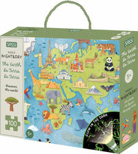 Dinosauri dinosaurs les dinosaures - discover the world puzzle night and day 