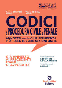 Codici di procedura civile e penale 2020 annotati solo con la giurisprudenza piu' recente 