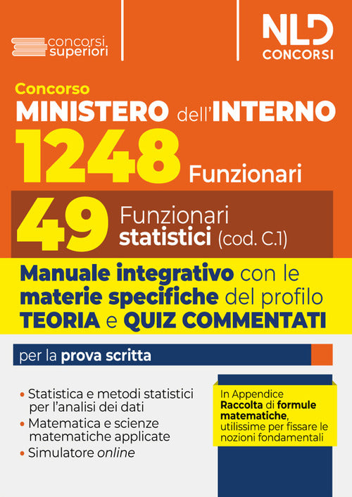Concorso ministero dell'interno 1248 funzionari 49 funzionari statistici manuale 