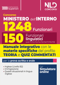 Concorso ministero dell'interno 1248 funzionari 150 funzionari linguistici manuale 