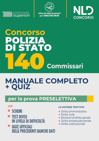 Concorso polizia di stato 140 commissari - manuale completo + quiz per la prova 