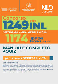 Concorso 1249 posti inl all'ispettorato nazionale del lavoro - manuale completo per la prova 