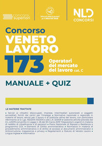 Concorso veneto lavoro - 173 operatori del mercato del lavoro cat. c. manuale + quiz completo 