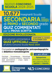 Concorso scuola 2024 - 2025 - quiz commentati con svolgimento prove ufficiali con espansione online 
