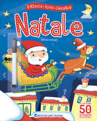 Natale - attacca scrivi cancella con adesivi 