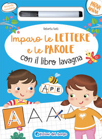 Imparo le lettere e le parole con il libro lavagna con pennarello cancellabile 