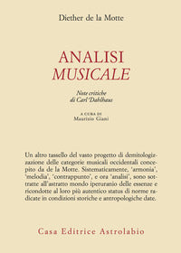Analisi musicale - note critiche di carl dahlhaus 