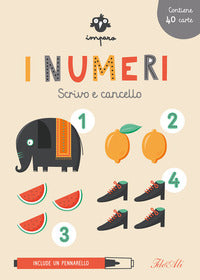 Numeri scrivo e cancello - con pennarello cancellabile con 40 carte 