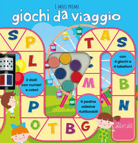 Miei primi giochi da viaggio - con 2 dadi con 4 giochi con 6 pedine adesive con 4 tabelloni 