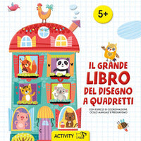 Grande libro del disegno a quadretti - con esercizi di coordinazione oculo manuale e pregrafismo 