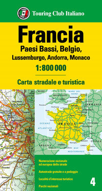 Francia paesi bassi belgio lussemburgo andorra monaco 1:800.000 