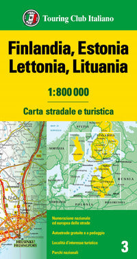 Finlandia estonia lettonia lituania 1:800.000 carta stradale e turistica 