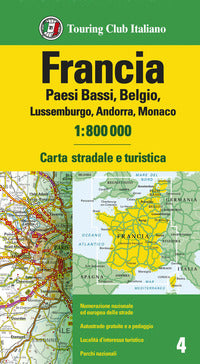 Francia paesi bassi belgio lussemburgo 1:800.000 