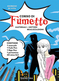 Corso di fumetto - materiali metodi realizzazioni - con fude pen sign pen portamine, mine 