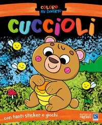 Cuccioli - coloro e mi diverto con adesivi 