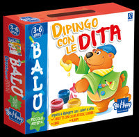 Balu' dipingo con le dita - balu' piccolo artista con 4 vasetti di pittura 