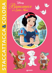 Biancaneve e i sette nani - staccattacca e colora con adesivi 