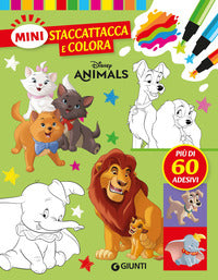 Disney animals mini staccattacca e colora con adesivi 