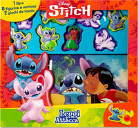 Stitch - leggi e attacca con 8 figurine a ventosa con tabellone 