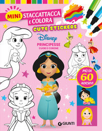 Cuori e corone principesse disney cute stickers mini staccattacca e colora 