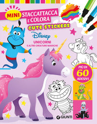 Unicorni e creature magiche cute stickers mini staccattacca e colora 