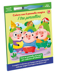 Tre porcellini - colora con il pennello magico con gadget 