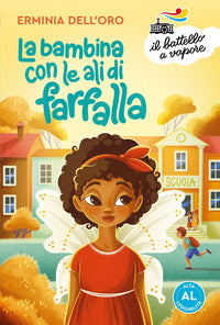 Bambina con le ali di farfalla 