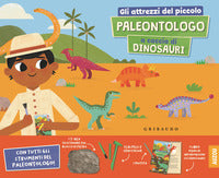 Attrezzi del piccolo paleontologo a caccia di dinosauri 