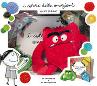 Colori delle emozioni pop up con mini peluche rosso 