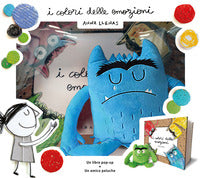 Colori delle emozioni pop up con minipeluche blu 