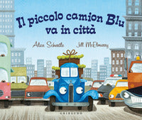 Piccolo camion blu va in citta' 