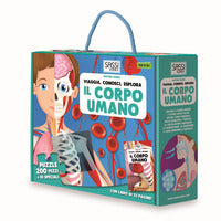 Viaggia conosci esplora il corpo umano + puzzle 200 pezzi 
