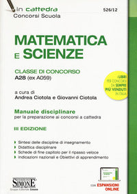 Matematica e scienze - classe di concorso a28 