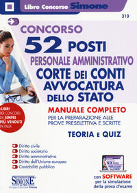 Concorso 52 posti personale amministrativo corte dei conti avvocatura dello stato 