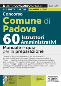 Concorso comune di padova - 60 istruttori amministrativi manuale e quiz per la preparazione 
