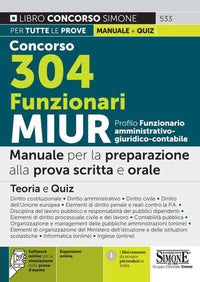 Concorso 304 funzionari miur manuale per la preparazione alla prova scritta e orale