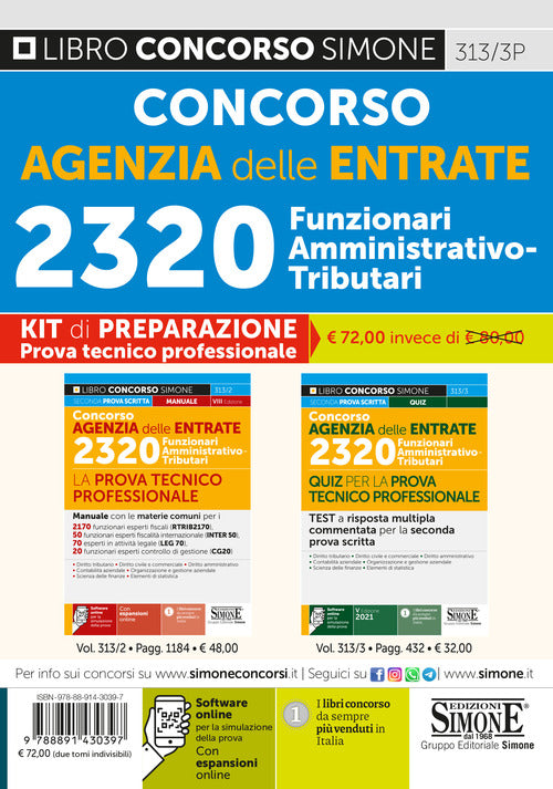 Kit concorso agenzia delle entrate 2320 funzionari amministrativo tributari prova tecnico