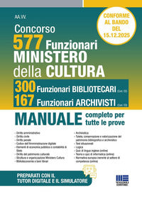 Concorso 577 funzionari ministero della cultura - manuale 300 funzionari bibliotecari 