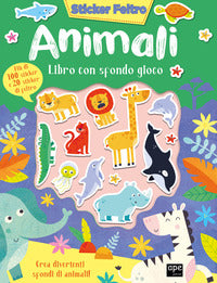 Animali - sticker feltro libro con sfondo gioco 