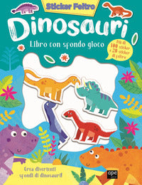 Dinosauri - sticker feltro libro con sfondo gioco 