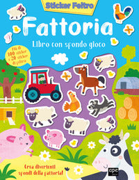 Fattoria - sticker feltro libro con sfondo gioco 