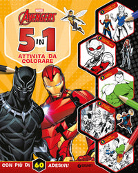 Avengers 5 in 1 attivita' da colorare con adesivi 
