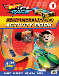 Superturbo hot wheels let's race - activity book con adesivi 