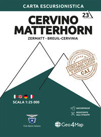Cervino matterhorn zermatt breuil cervinia 1:25.000 