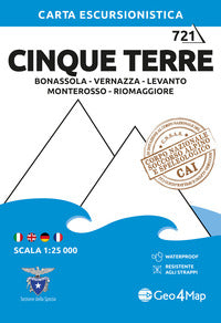 Cinque terre 1:25.000 - bonassola vernazza levanto monterosso rio maggiore 