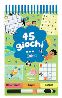 45 giochi calcio - a spirale con pennarello cancellabile 