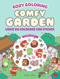 Comfy garden - cozy coloring book con 127 adesivi 