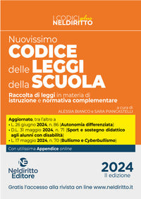 Nuovissimo codice delle leggi della scuola - raccolta di leggi in materia di istruzione e normativa 