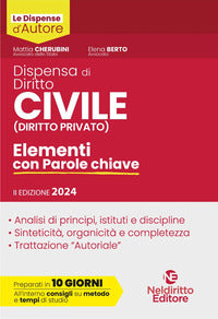 Dispensa di diritto civile diritto privato - elementi con parole chiave 