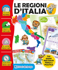 Regioni d'italia - esploro e imparo con pennarello cancellabile con poster 